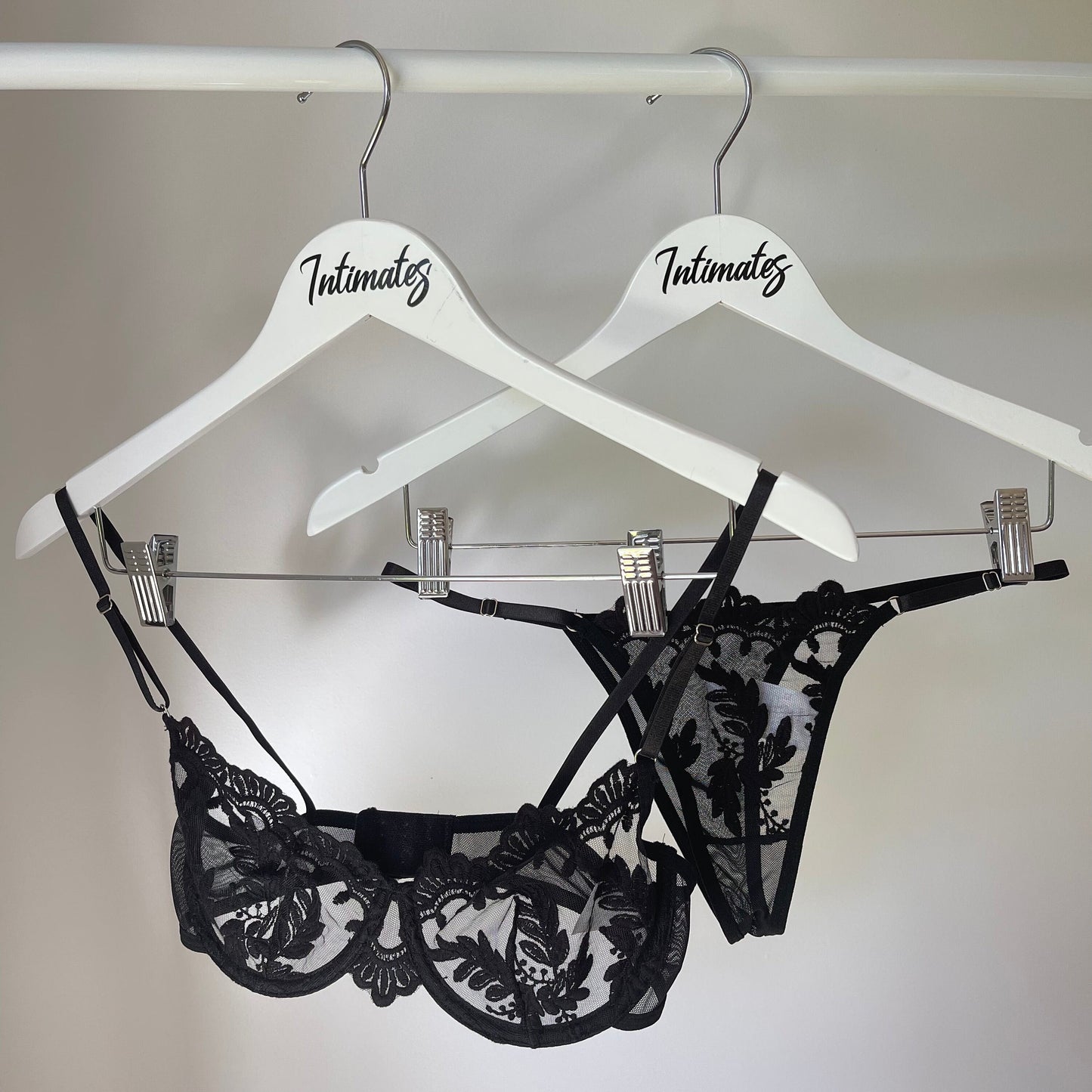 Black Embroidery Lingerie Set