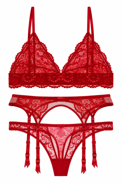 Valentine Lace Suspender Set