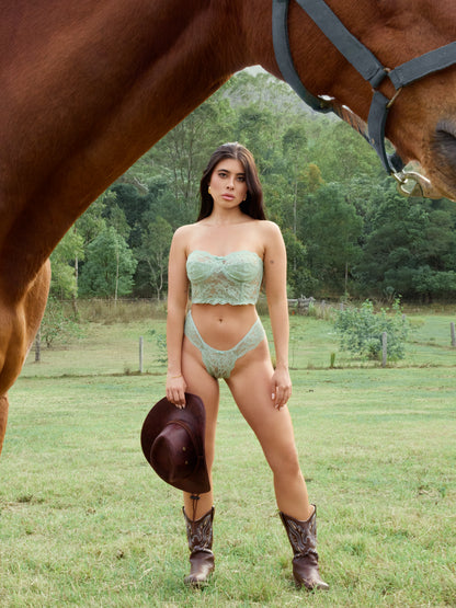 Sage Lace Lingerie Set