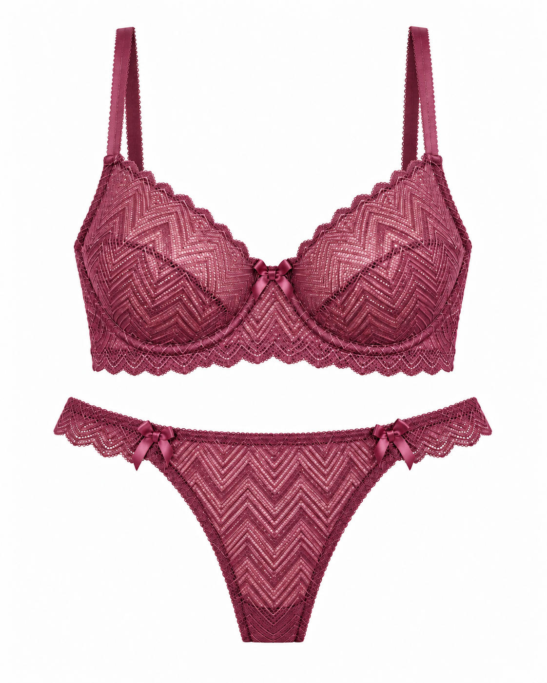 Shona Red Lingerie Set Undone