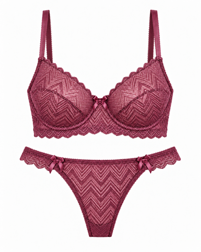 Shona Red Lingerie Set Undone