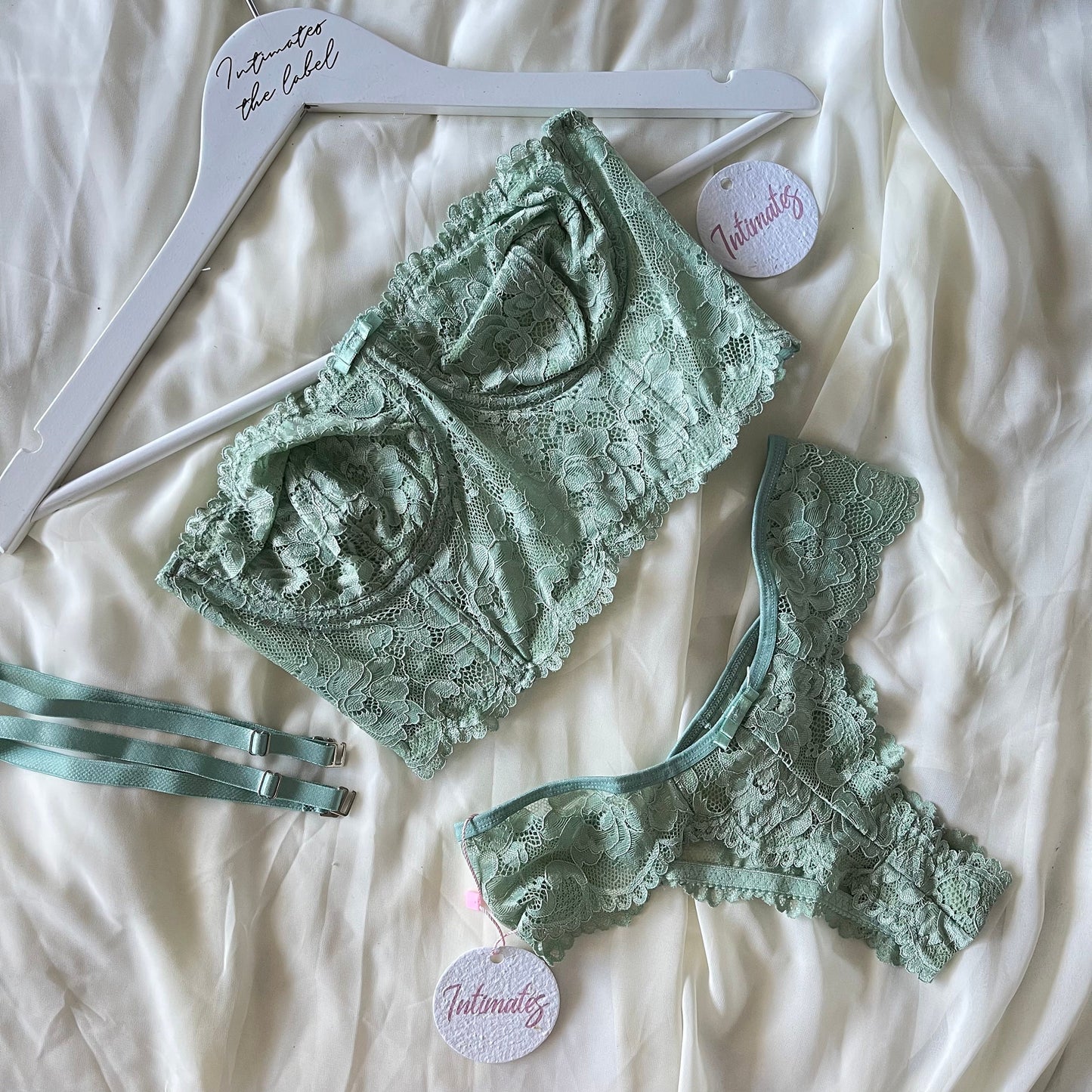 Undone Sweet Bodylace lingerie set featuring delicate lace details and soft fabric, displayed on a model.